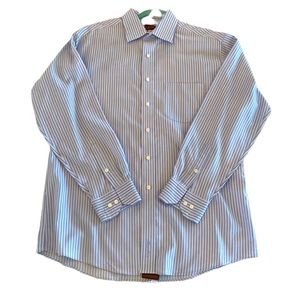 Tasso Elba blue and white striped dress shirt